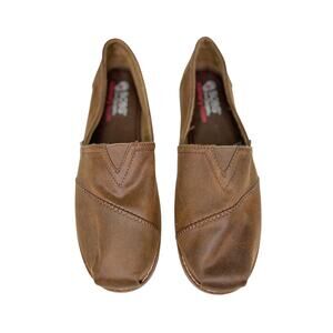 Bobs Chill Lugs Urban Spell Brown Microfiber Flat Slip On Loafer Shoes